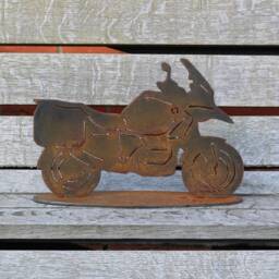 Rusty Metal Bmw Motorbike Statue, Outdoor Garden Decor - thumbnail 1