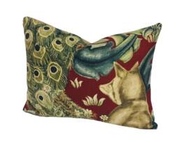 William Morris - Forest Red Linen Cushion Cover Throw Pillow Designer Home Decor - thumbnail 1