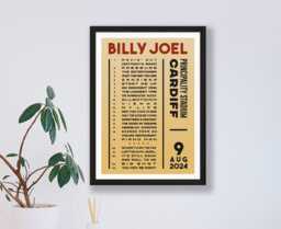 Billy Joel 2024 & 2023 UK Setlist Poster Print - Cardiff London Gigs Concert Live Set List Gift - thumbnail 1