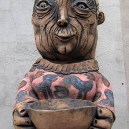 Ceramic Bird Lady Bird Feeder Sculpture - thumbnail 2