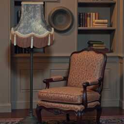 Silver Grey Paisley Fabric Lampshade Handmade in The UK For Table & Floor Standard Lamp Shades, Ceiling Lights, Clip On Wall Lights - thumbnail 2