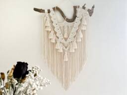 Big Macrame Wall Hanging With Tassels For Boho Interior, Nordic Style Home Decor, Above Couch Tapestry, Gift Woman, Living Room Design