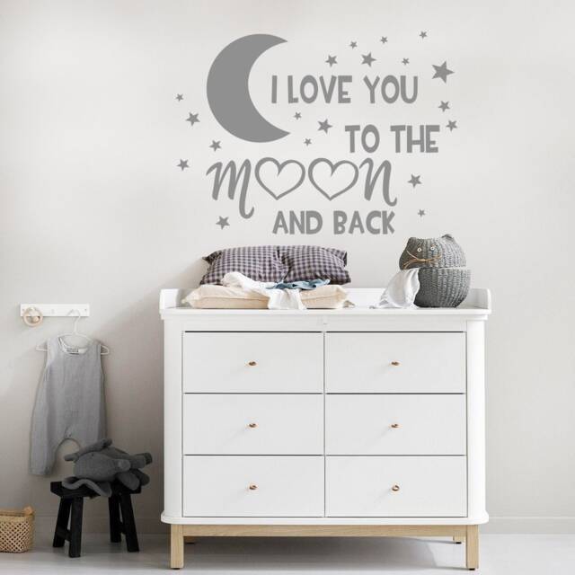 I Love You To The Moon & Back, Nursery Decal, Wall Decal, Love You Moon Back Wall Decor Nursery, Back - image 1