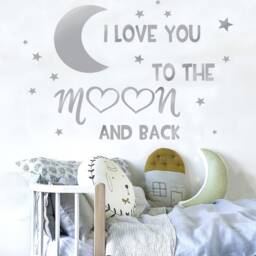 I Love You To The Moon & Back, Nursery Decal, Wall Decal, Love You Moon Back Wall Decor Nursery, Back - thumbnail 2