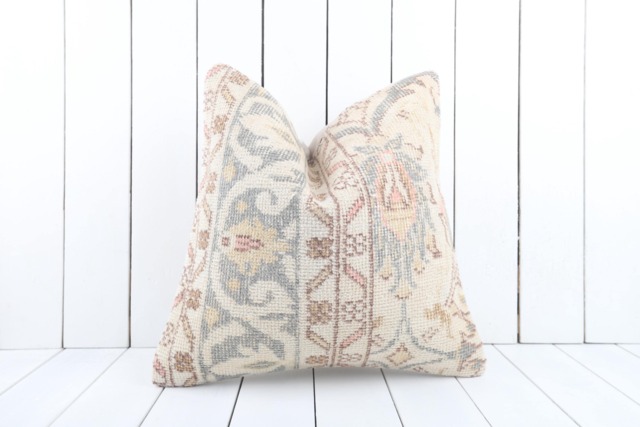 Vintage Turkish Kilim Pillow Cover Bohemian Decorative Cushion - 18''x18'' - image 1