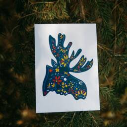 Nordic Moose Art Print Cabin Lake House Decor - thumbnail 2