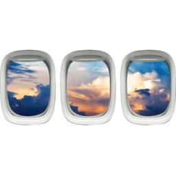 Vwaq Airplane Clouds Window Decals For Kids Room - Aircraft Vinyl Wall Mural Sticker - Ppw35 - thumbnail 2
