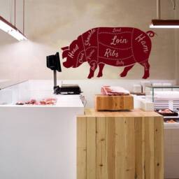 Butchery Wall Decal Meat Fresh Sticker Steak Art Shop Cok0024 - thumbnail 2