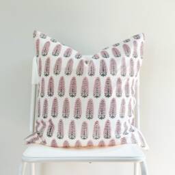 "Block Print Pillow Cover Floral Batik, Natural Dyed - 20"" X 20" - thumbnail 2