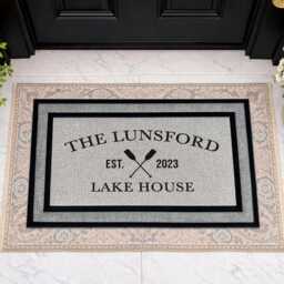 Custom Last Name Exterior Welcome Mat, Outdoor Porch Rug - thumbnail 4