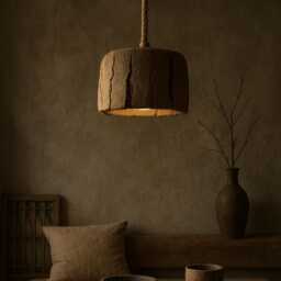 Rustic Wabi Sabi Ceramic Pendant Lamp - thumbnail 4