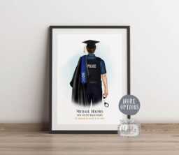 Personalised Police Graduation Print, Congratulations On Your Graduation, School Gift, Officer Nypd - thumbnail 1