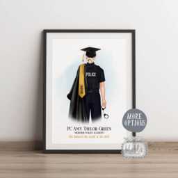 Personalised Police Graduation Print, Congratulations On Your Graduation, School Gift, Officer Nypd - thumbnail 3