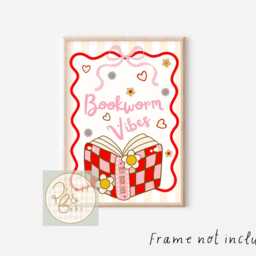 Bookworm Vibes. Cute Print Perfect For Girls Rooms, Boys Playrooms & Nurseries - Print Only - thumbnail 2