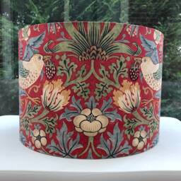 William Morris Strawberry Thief Lampshade - Handmade Drum Shade - thumbnail 2