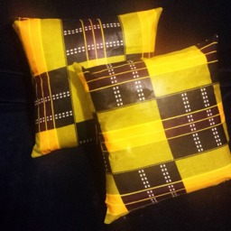 Brown & Black Kente African Fabric Ankara Print Cushion Decor Cover Throw Pillow Cover - 16 - thumbnail 2