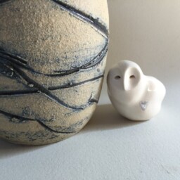 Snow Owl With Silver Heart - thumbnail 2