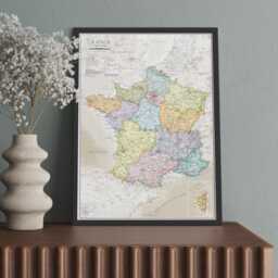 Map Of France Poster Art - Wall Decor Print Classic Edition Home Map Gift - thumbnail 1