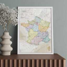 Map Of France Poster Art - Wall Decor Print Classic Edition Home Map Gift - thumbnail 2