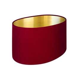 Oval Rounded Lampshade Light Shade Raspberry Pink Velvet Fabric Brushed Gold Lining - thumbnail 1