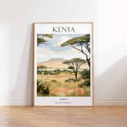 Kenya Poster, Wildlife Africa African Print, Wall Decor, Art Safari Travel Print - thumbnail 2