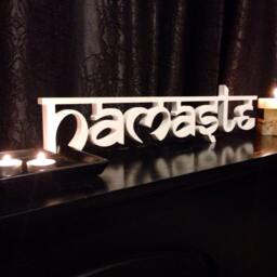 Namaste Sign For Yoga Lover - Wood Sanskrit Wall Art Meditation Room Decor Boho Home Gift Wooden - thumbnail 2