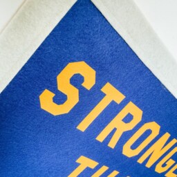 Stronger Than Yesterday Felt Pennant Banner - Vintage Style Wall Decor - thumbnail 3