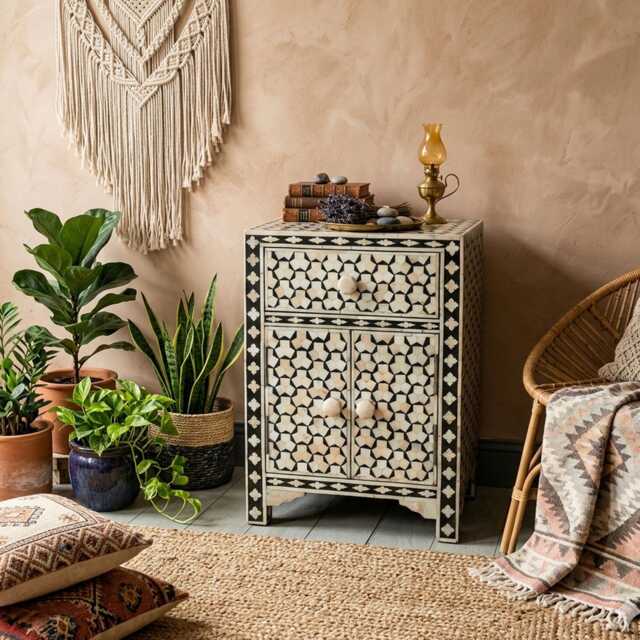 Bedroom Decor, Bedside Table, Boho Side Table - image 1