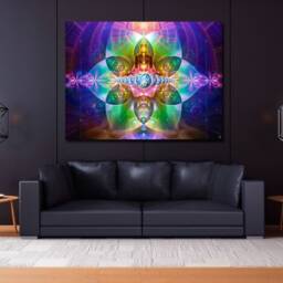 Gaiasension Cosmic Tapestry - Wall Hanging Conscious- Earth Meditation Spiritual Gaia Visionary Yoga- Art - thumbnail 3