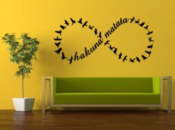Wall Decal Vinyl Sticker Decals Interior Decor Diy Infinite Hakuna Matata It Means No Worries Quote Citation Words Cartoon Birds L514 - thumbnail 1