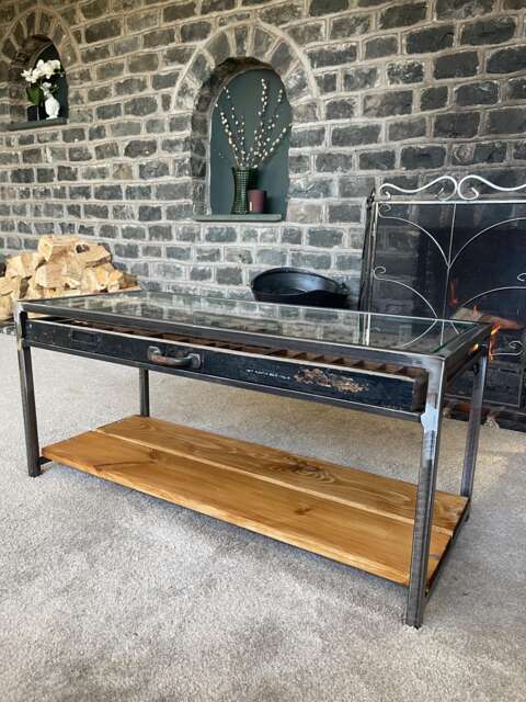 Printers Tray Coffee Table - Handmade Industrial Design Statement Furniture - image 1