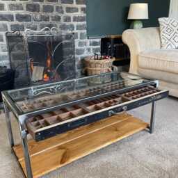 Printers Tray Coffee Table - Handmade Industrial Design Statement Furniture - thumbnail 3