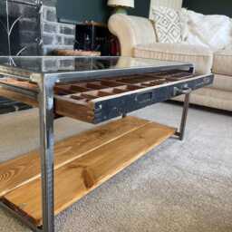 Printers Tray Coffee Table - Handmade Industrial Design Statement Furniture - thumbnail 2