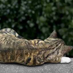 Outdoor Kitty Statue Concrete Kitten Figurine Cement Animal Decoration Handmade Ornament Cat Lover Gift Front Door Sculpture Yard Art - thumbnail 4