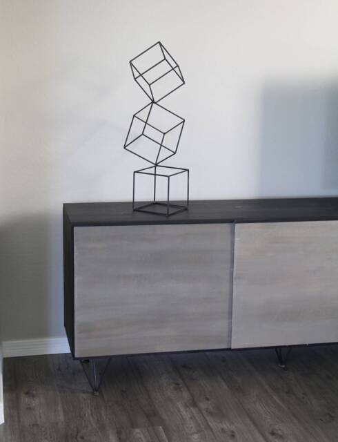 Metal Abstract Art Sculpture Modern Retro Simple Table Decor Contemporary Geometric Mid Century - image 1