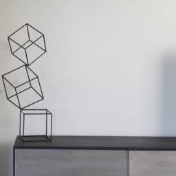 Metal Abstract Art Sculpture Modern Retro Simple Table Decor Contemporary Geometric Mid Century - thumbnail 3