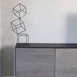 Metal Abstract Art Sculpture Modern Retro Simple Table Decor Contemporary Geometric Mid Century - thumbnail 2