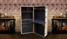Steamer Trunk Desk Cabinet - Vintage Style Luxury Furniture - Home Office _ Fitzgerald - thumbnail 1