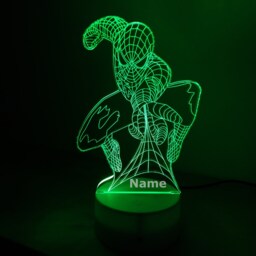 Personalised Spiderman Night Light - Children's Kids Bedroom Boys Room Led Birthday Gift Christmas - thumbnail 3