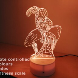 Personalised Spiderman Night Light - Children's Kids Bedroom Boys Room Led Birthday Gift Christmas - thumbnail 2