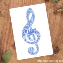 Personalized Treble Clef Word Art Print Musician Gift - thumbnail 3