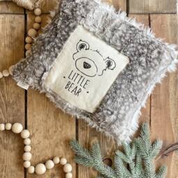 Faux Fur Baby Blanket & Pillow Set For Woodland Nursery - thumbnail 3