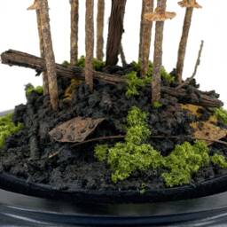 Handmade Conocybe Filaris Mushroom Scene in Glass Cloche - thumbnail 4