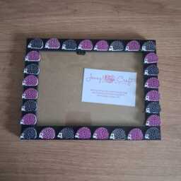 Colourful Hedgehog Wooden Button Photo Frame 5 X 7 Inches - thumbnail 2