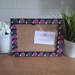 Colourful Hedgehog Wooden Button Photo Frame 5 X 7 Inches - thumbnail 4