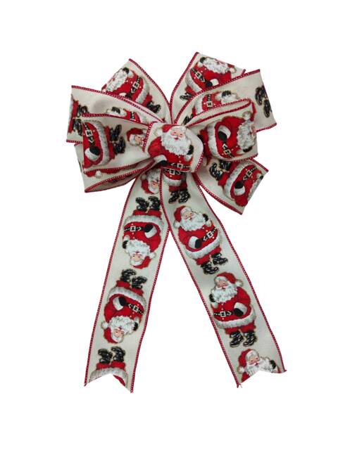 Handmade Glitter Christmas Bow Red & Gold Wreath, Lantern, Or Gift Decor - image 1