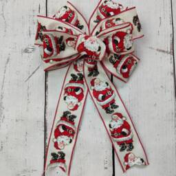 Handmade Glitter Christmas Bow Red & Gold Wreath, Lantern, Or Gift Decor - thumbnail 2