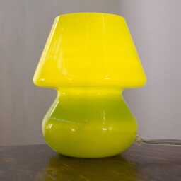 Murano Glass Mushroom Lamp, Green Bedside Light - Handmade in Italy - thumbnail 3