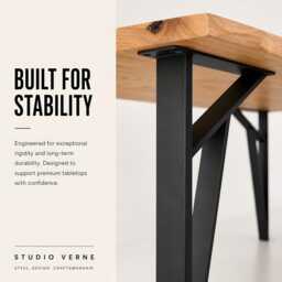 Hairpin Table Legs Set Of 4, Heavy Duty Powder Coated Steel For Dining Tables, Custom Sizes Available, N41 - thumbnail 2