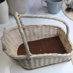 Wine Rack Basket White Color Gift Made Of Rattan Kitchen Storage 2 Bottle - thumbnail 3